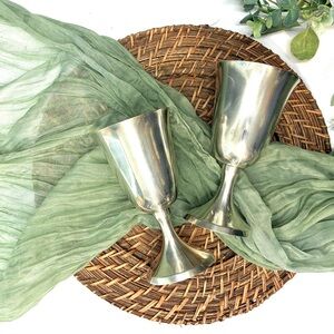 Elegant Vintage Silver Goblet Set